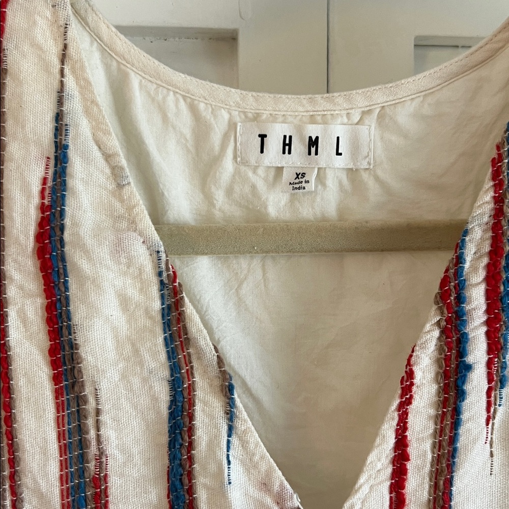 THML Cream and Red Patterned Mini Dress - Picture 2 of 4